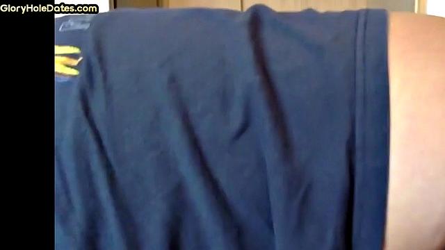 Bottom DILF gets sucked and fucked in gloryhole homemade scene