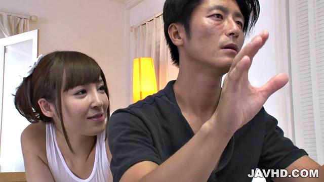 Runa Hanekawa is eager to feel this guy in her wet fanny