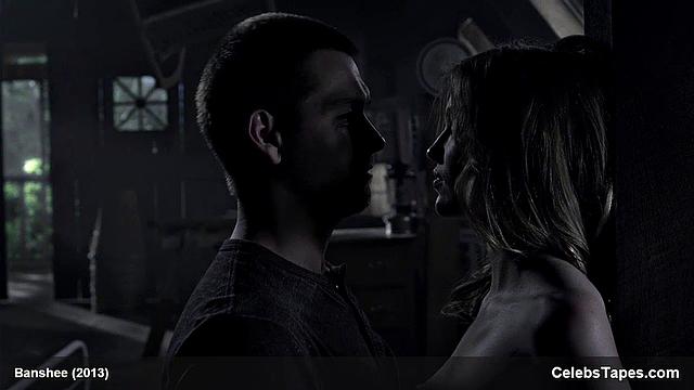 Lili Simmons flaunts her tiny frame & gives a sensual outdoor topless kiss