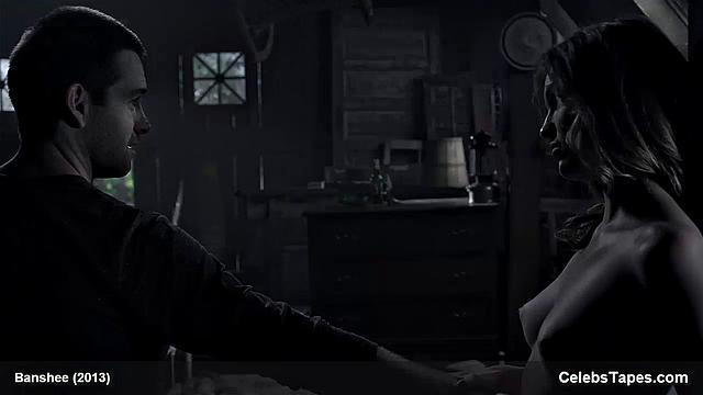 Lili Simmons flaunts her tiny frame & gives a sensual outdoor topless kiss