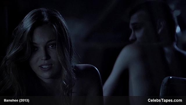 Lili Simmons flaunts her tiny frame & gives a sensual outdoor topless kiss