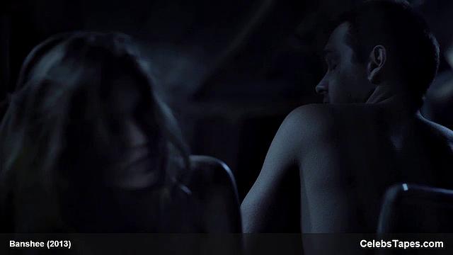 Lili Simmons flaunts her tiny frame & gives a sensual outdoor topless kiss