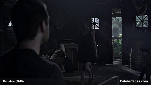 Lili Simmons flaunts her tiny frame & gives a sensual outdoor topless kiss