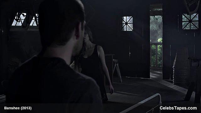 Lili Simmons flaunts her tiny frame & gives a sensual outdoor topless kiss