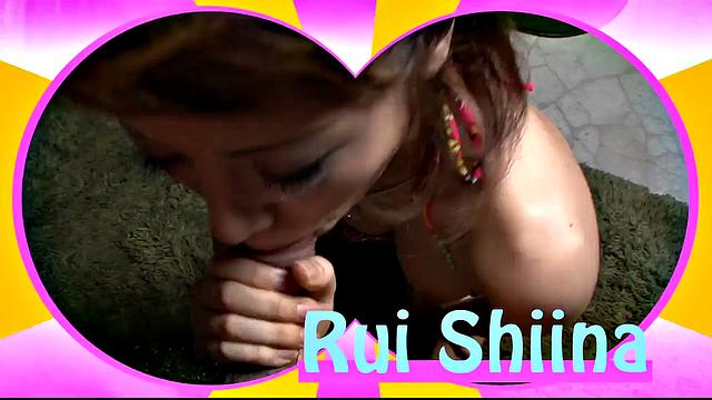 Nasty Asian babe Rui Shiina giving blowjob and hard fucked