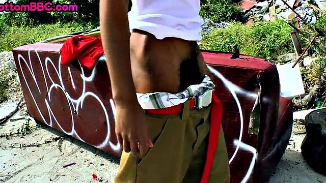 Naive black thug rammed by white guy