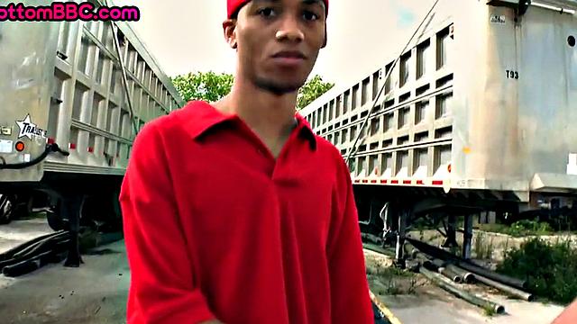 Naive black thug rammed by white guy