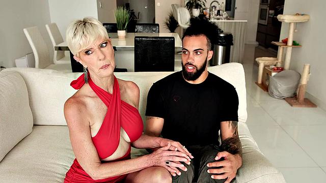 60-year-old Foxxxy fucks her son's best friend