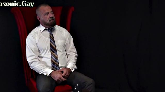 Suited masonic DILF whips twinks in front of voyeur