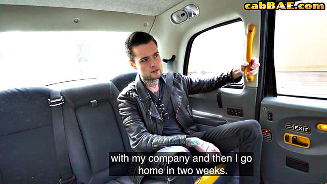 Big hot driver cockriding passenger