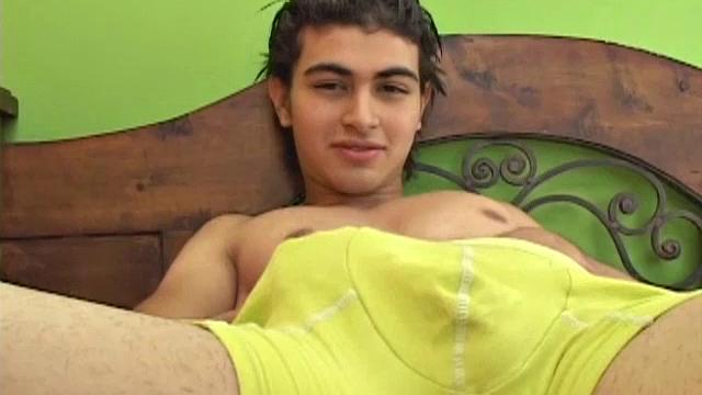 This gorgeous young Latino has a beautiful swimmer's body and a big uncut cock. Silvio strips naked and gives us a nice long look at his stunning physique, before getting down to some determined stroking.