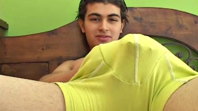 This gorgeous young Latino has a beautiful swimmer's body and a big uncut cock. Silvio strips naked and gives us a nice long look at his stunning physique, before getting down to some determined stroking.