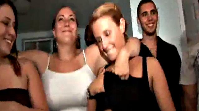 College party teen fucked in front of the crowd