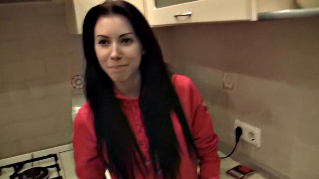 Amazing brunette babe gets her snatch nailed well