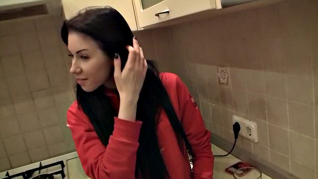 Amazing brunette babe gets her snatch nailed well