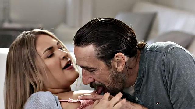 Babysitter babe licked and fucked by skinny perv