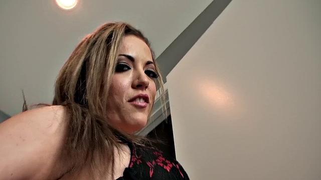 Big-titted Latina teases with deepthroating & POV fucking in the bedroom