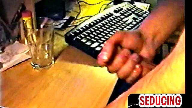 Vintage straight dude solo jerking off hard