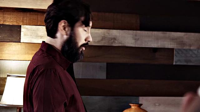 Kinky tattooed redhead mistress gives a sloppy blowjob before getting pounded from behind