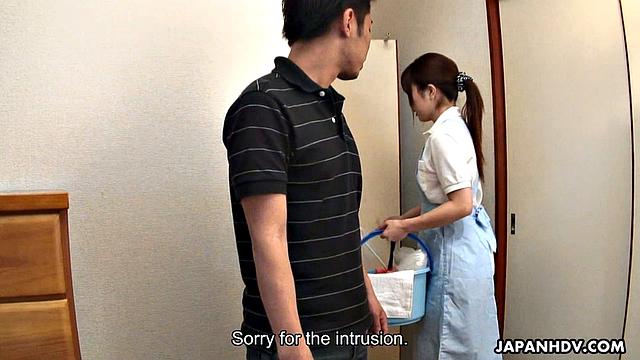 Hot house maid Nana Oshikiri gets a nice surprise