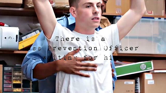 Caught shoplifting, straight convict sucks security guard's cock to avoid jail