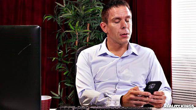 College Slut Gets Prof And Janitor for a Threesome