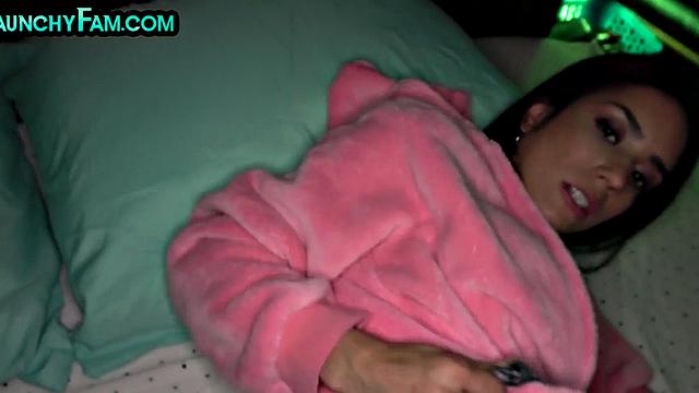 Cute bigtitted stepsis in pajamas pussyfucked