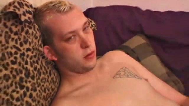 Will Shutz strips down and starts stroking to the porn video he's watching. He lubes his cock and jerks it long and hard, until Will blasts a monster cum load onto his chest.