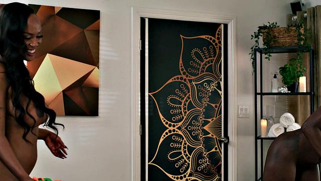 ALL GIRL MASSAGE - Benefit Massage Turns Into Hot Threesome With Three Ebony Lesbians