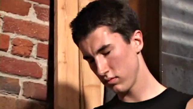 An afternoon of skateboarding has JP horny, so he finds a place to beat off. After removing his jeans he strokes his huge cock until it erupts. We leave this boy with a fresh load running off of his belly.