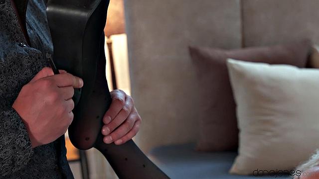 Pretty feet in stockings feel good