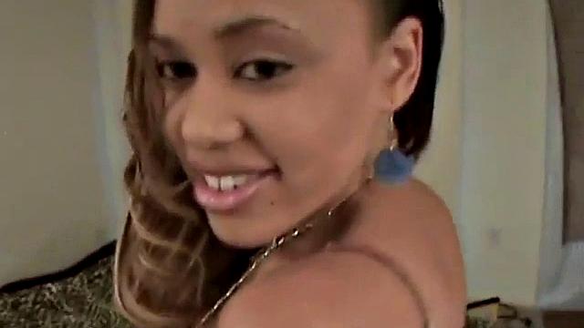 Masturbating ebony teen touches herself.