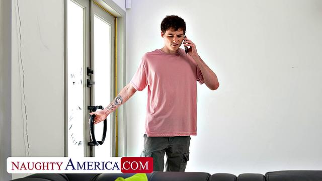 Sexy Milf Katalina Kyle gets a meat sandwich from her son's friend