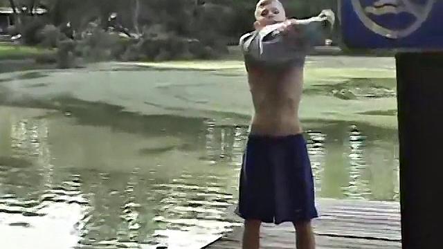 Jerking Off on the Dock - Brock West
