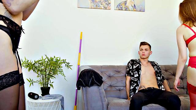 RIM4K. Guy enjoys threesome with Russian girls in stockings