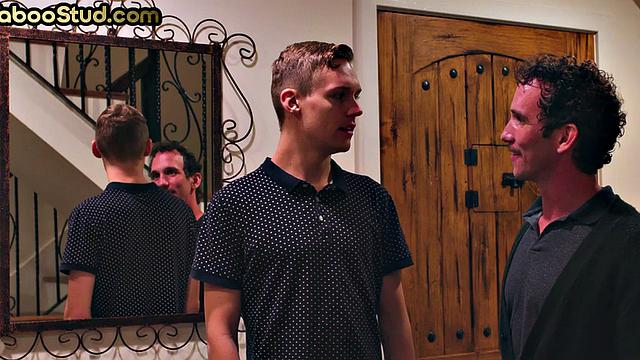 Taboo twink having anal fun with stepbrother after dinner