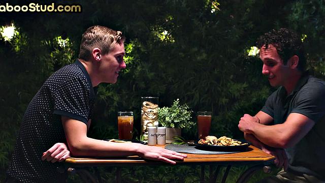 Taboo twink having anal fun with stepbrother after dinner
