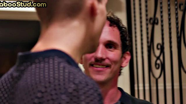 Taboo twink having anal fun with stepbrother after dinner