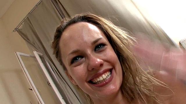 Blonde Swallows Cum After Blowjob