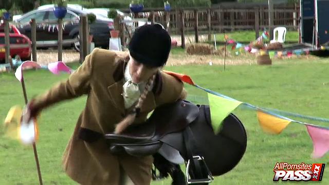 Naughty blonde showing her ass