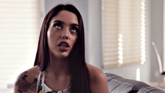 Bigass tattoo babe GF passionately fucked and jizzed by BF