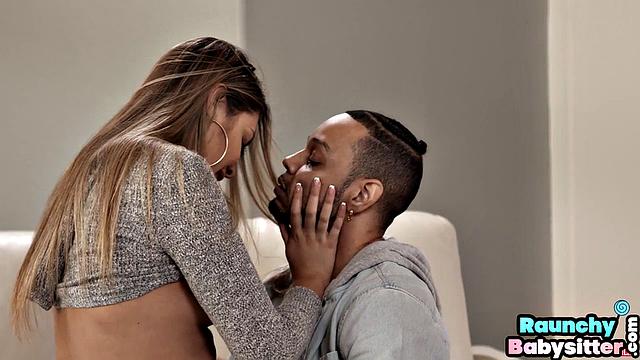 Pierced nanny cockriding her boss