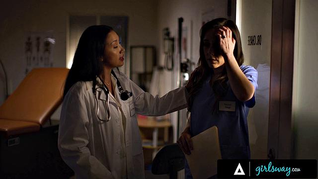 GIRLSWAY - Want Me To Keep That Secret, Doctor Vicki Chase? Spread Those Legs! With Sinn Sage