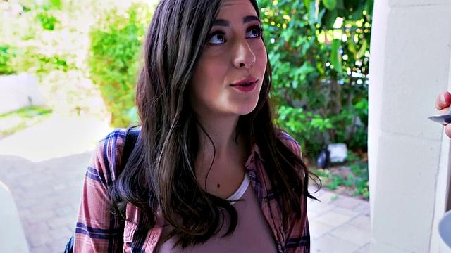 Naughty blonde teen enjoys sucking and riding in a hot threesome