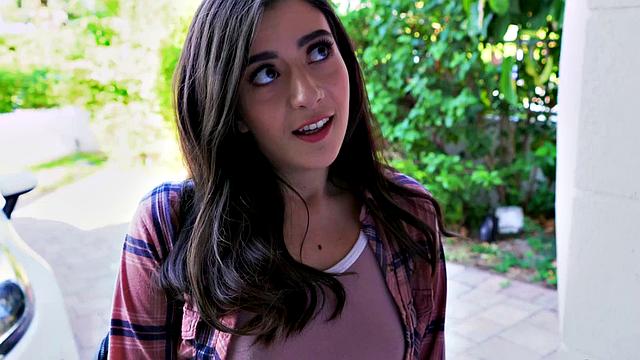 Naughty blonde teen enjoys sucking and riding in a hot threesome