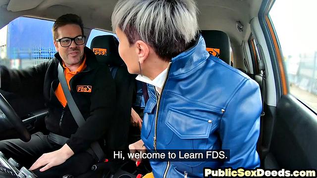 MILF sucking hard cocks with instructor