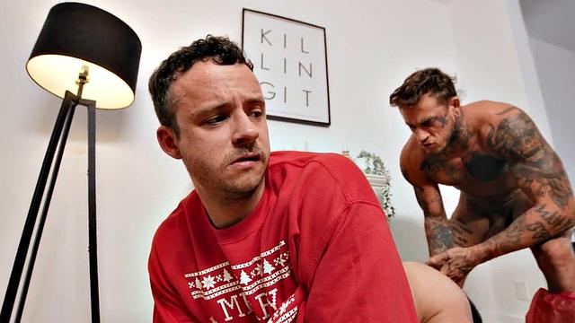 Toying stud gets his cock sucked by BF before barebacking