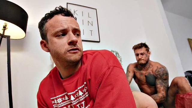 Toying stud gets his cock sucked by BF before barebacking