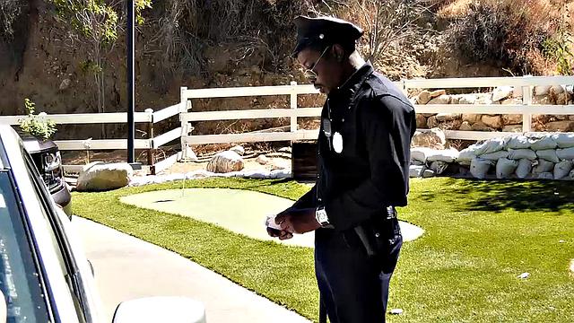 Jessica Rex Sucks And Fucks A Policeman's Big Black Cock To Avoid Issues