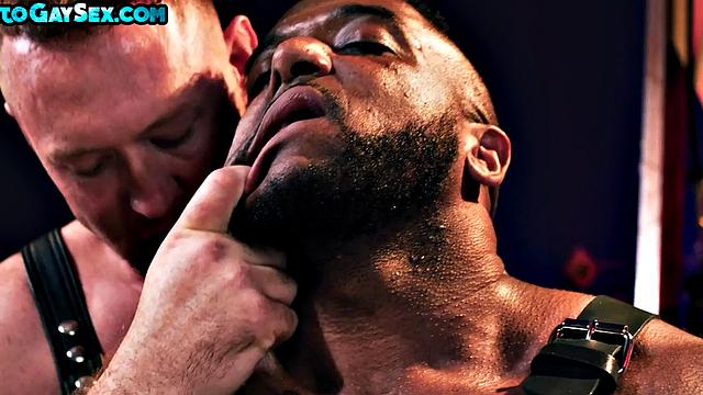 Dominant jock gets fisted by bareback Ebony sub